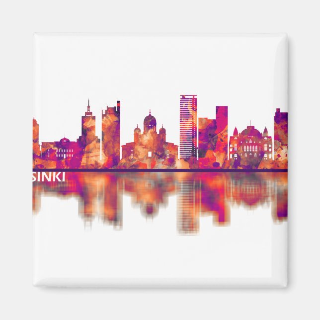 Helsinki Finland Skyline Magnet (Front)