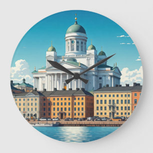 Helsinki Finland Travel Large Clock
