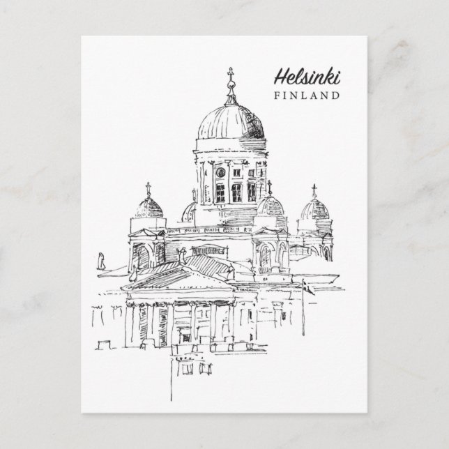 Helsinki Finland vintage travel city welcome to  Postcard (Front)