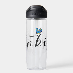 Helsinki Flag In Heart, Finland Water Bottle