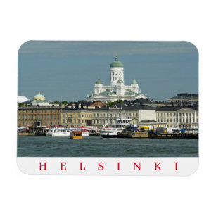 Helsinki harbor and cathedral fridge magnet