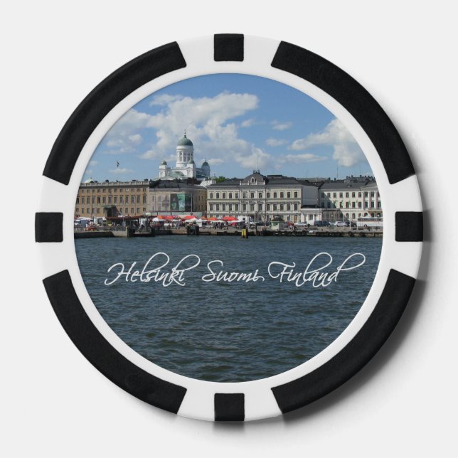 Helsinki Harbour custom poker chips (Front)