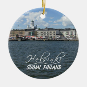 Helsinki Harbour ornament, customise Ceramic Ornament