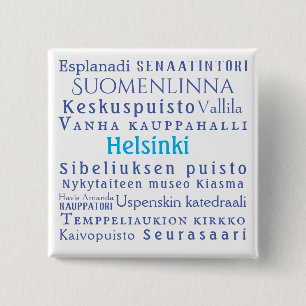 Helsinki Landmarks  15 Cm Square Badge