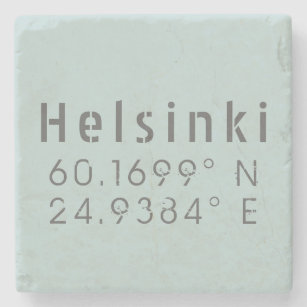 Helsinki Latitude Longitude Stone Coaster