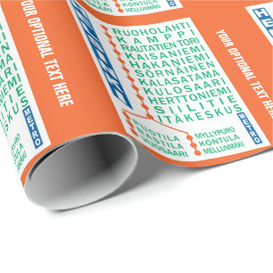 Helsinki Metro Stations custom wrapping paper