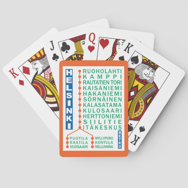 Helsinki Metro Stations playing cards (Back)
