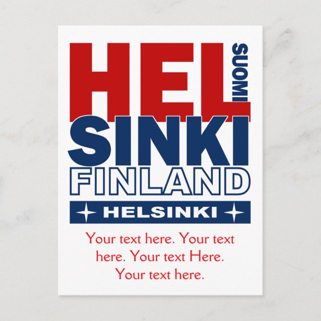 Helsinki postcard - customisable (Front)