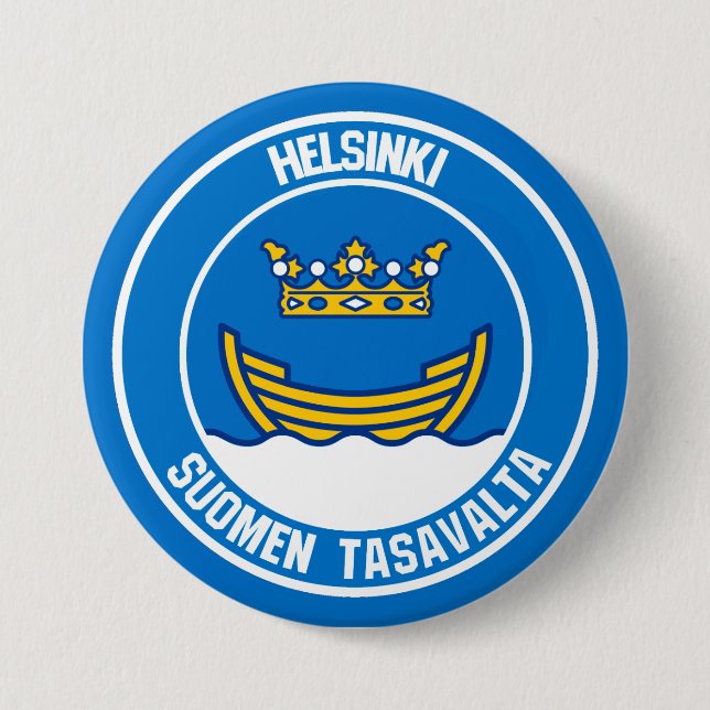 Helsinki Round Emblem 7.5 Cm Round Badge (Front)