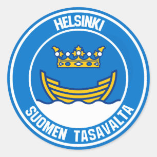 Helsinki Round Emblem Classic Round Sticker