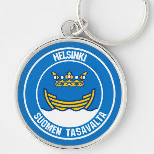Helsinki Round Emblem Key Ring