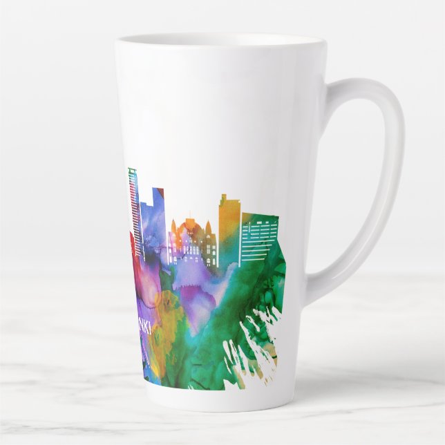 Helsinki Skyline Latte Mug (Right)