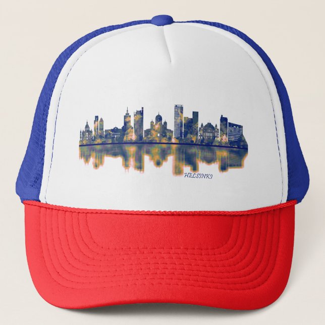 Helsinki Skyline Trucker Hat (Front)