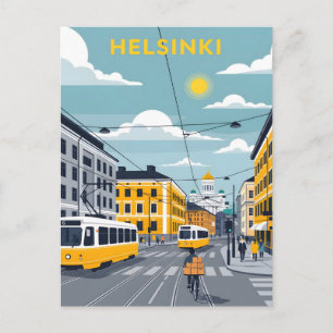 Helsinki Tram – Urban Finland Cityscape Postcard