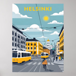 Helsinki Tram – Urban Finland Cityscape Poster