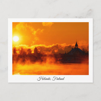 Helsinki winter sunrise souvenir postcard
