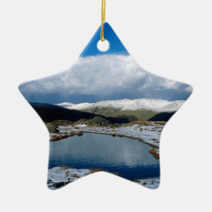 Helvellyn England Holiday Card Poster Photo Block Ceramic Ornament