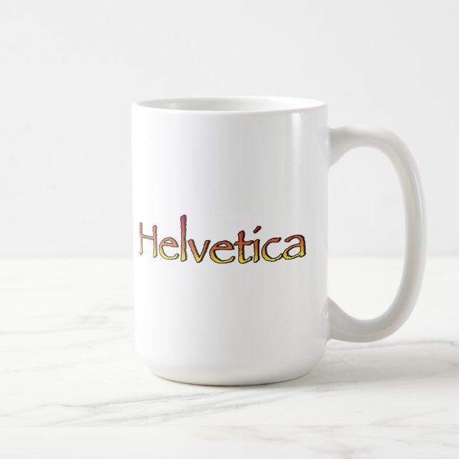 Helvetica Papyrus Coffee Mug (Right)