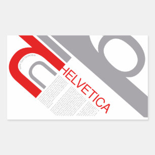 Helvetica Typography   Design Rectangular Sticker