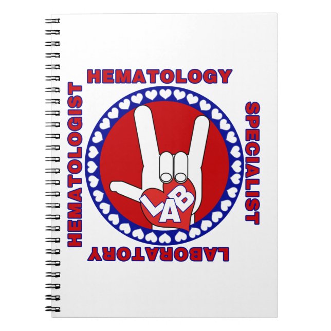 HEMATOLOGIST HEMATOLOGY LAB SPECIALIST SQUARE LOGO NOTEBOOK (Front)