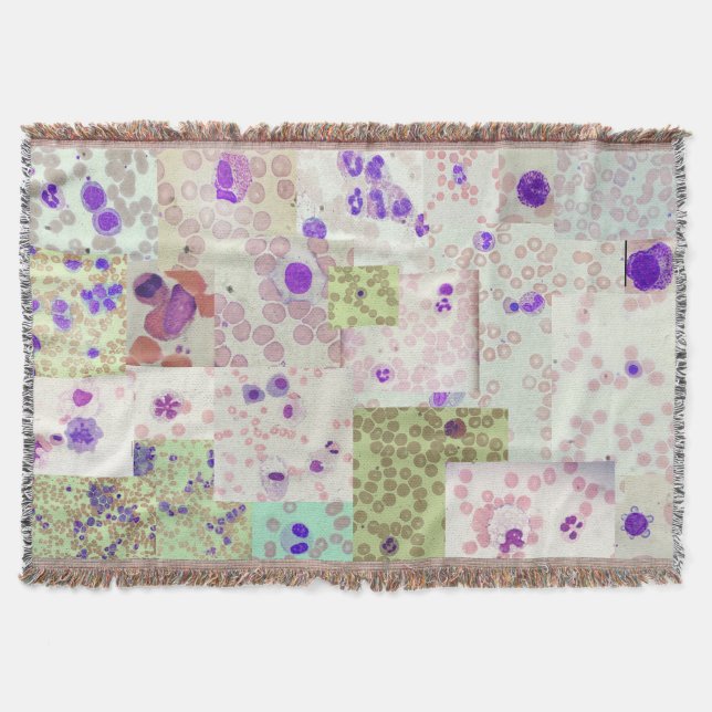 Hematology Red Blood Cell WBC White Scope Lab Throw Blanket (Front)