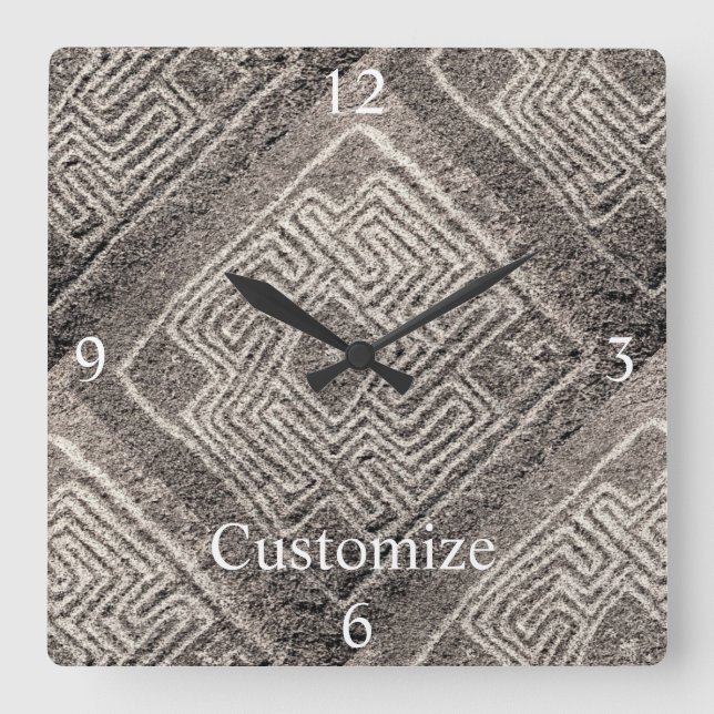 Hemet Maze Stone Thunder_Cove   Square Wall Clock (Front)