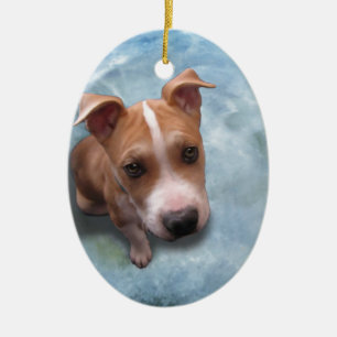 Hemi the Pit Bull Puppy Ceramic Ornament