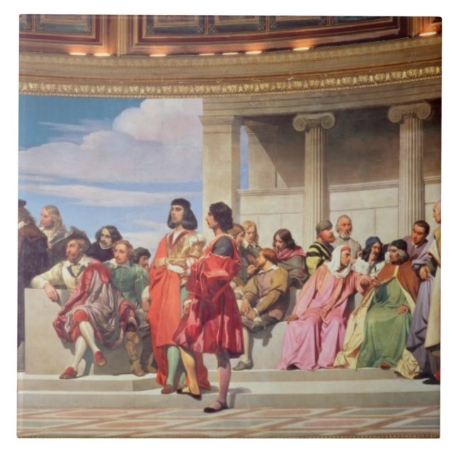 Hemicycle: Artists of All Ages, detail of left han Ceramic Tile (Front)