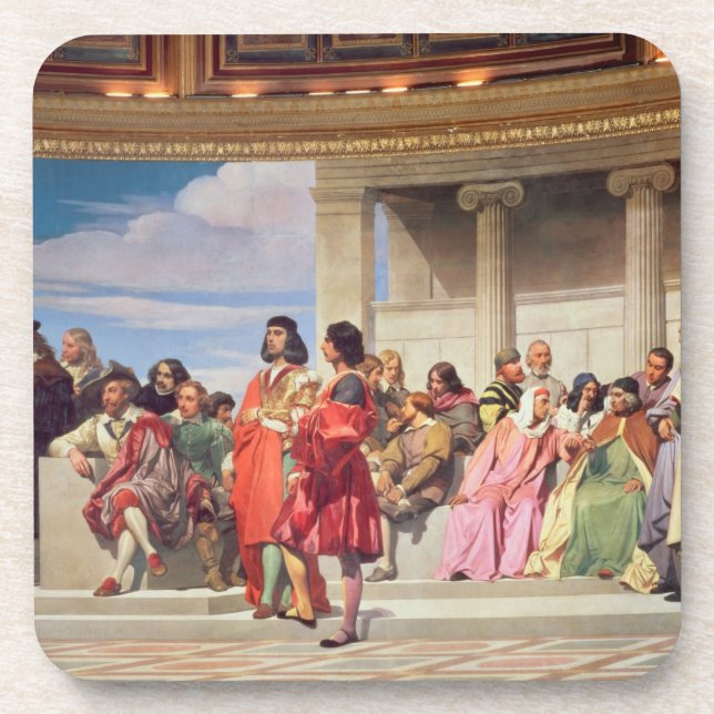 Hemicycle: Artists of All Ages, detail of left han Coaster (Front)