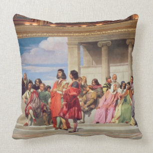 Hemicycle: Artists of All Ages, detail of left han Cushion