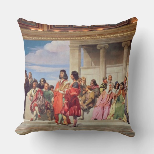 Hemicycle: Artists of All Ages, detail of left han Cushion (Front)