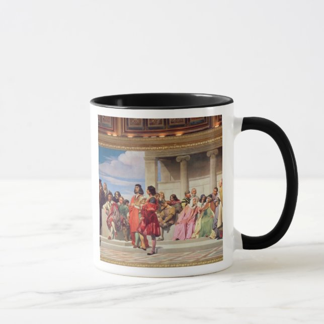 Hemicycle: Artists of All Ages, detail of left han Mug (Right)