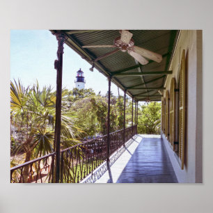 Hemingway House Balcony with View of Lighthouse Poster