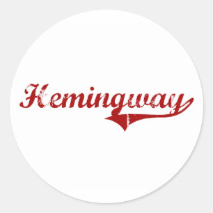 Hemingway South Carolina Classic Design Round Sticker