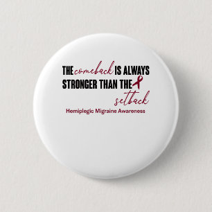 Hemiplegic Migraine Awareness Ribbon Support Gifts 6 Cm Round Badge