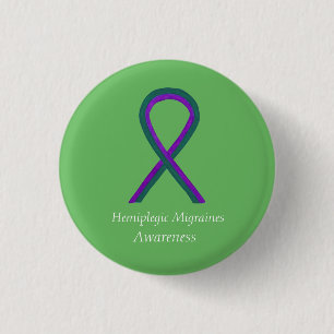 Hemiplegic Migraines Awareness Ribbon Button