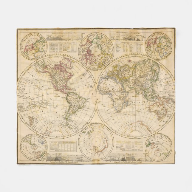Hemispheres Fleece Blanket (Front (Horizontal))