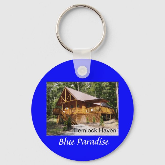 Hemlock Haven Blue Paradise Key Ring (Front)