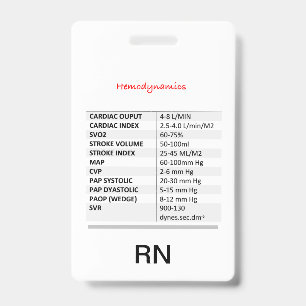 Hemodynamics RN ID Badge