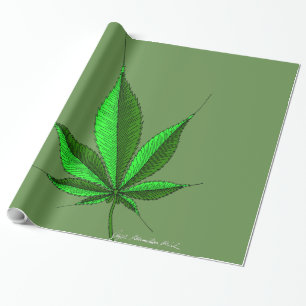Hemp leaf 14 wrapping paper