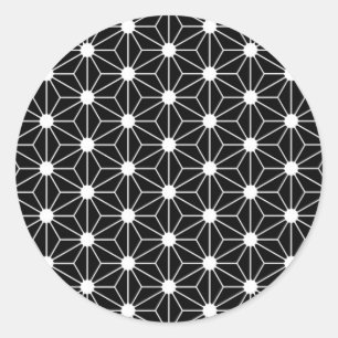 Hemp Leaf Asanoha japan pattern traditional geomet Classic Round Sticker