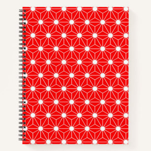 Hemp Leaf Asanoha japan pattern traditional red ge Notebook