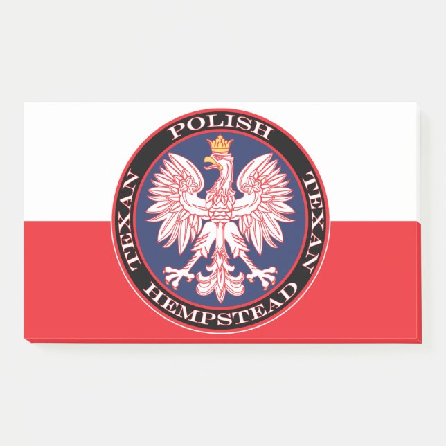 Hempstead Round Polish Texan Post-it Notes (Front)