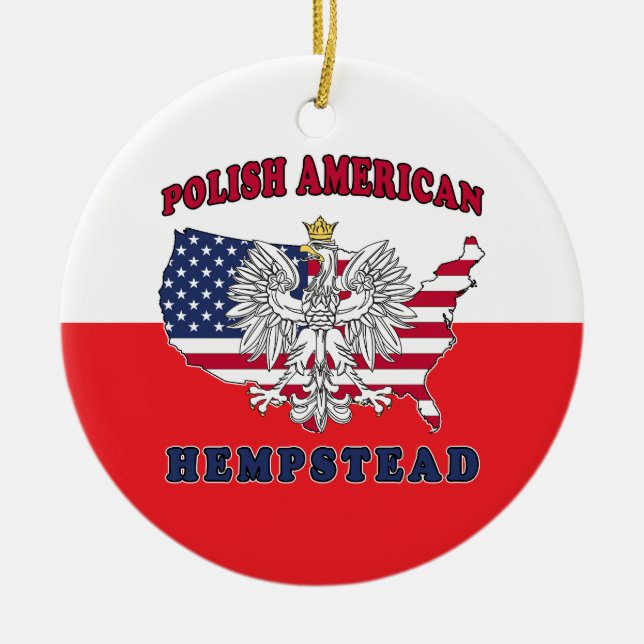 Hempstead Texas Polish American Ceramic Ornament (Front)