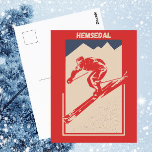 Hemsedal Norway Ski Resort - Vintage Retro Postcard