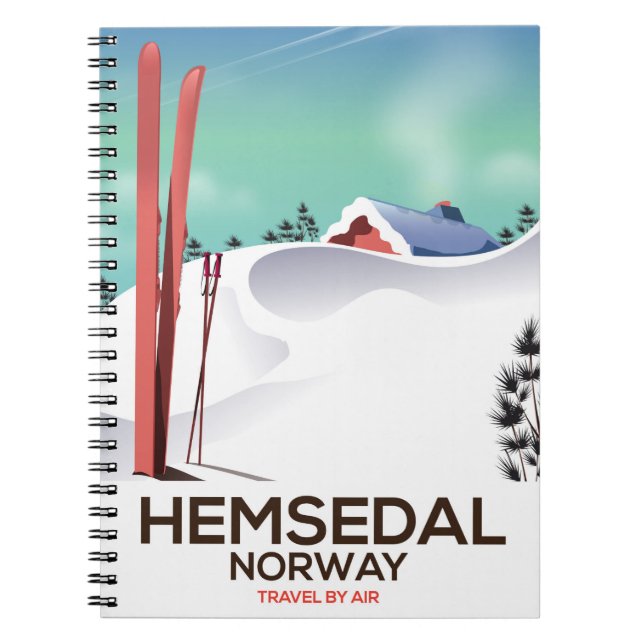 Hemsedal Norway Ski travel poster Notebook (Front)