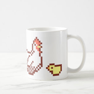 Hen And Chick Pixel Art Mug