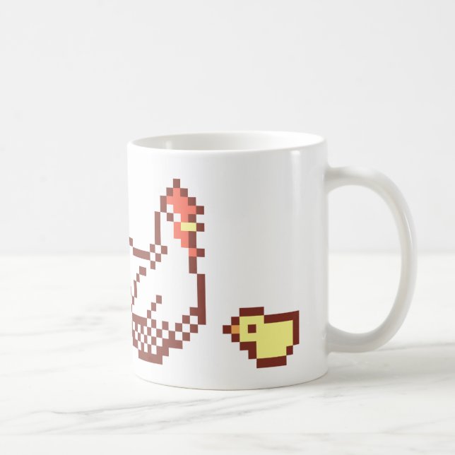 Hen And Chick Pixel Art Mug (Right)