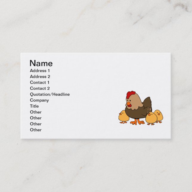 Hen and Chicks Business Card (Front)