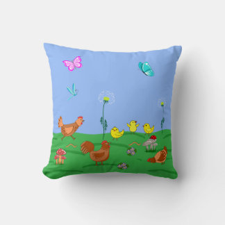 Hen and chicks  cushion